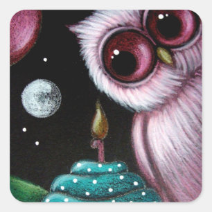 ROZE UIL JE VERJAARDAG CUPCAKE STICKER