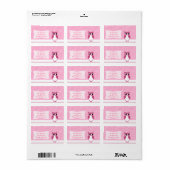 Roze Uil met Retro Cirkels Etiket (Full Sheet)