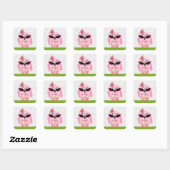 Roze Uil met zonnebril Sticker (Vel)