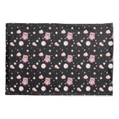 Roze Uil Moonlight Patroon Kussensloop (Achterkant-Links)