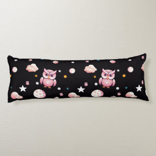 Roze Uil Moonlight Patroon Lichaamskussen