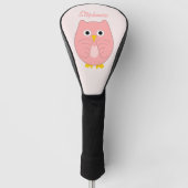 Roze Uil Ontwerp Golfheadcover (Voorkant)