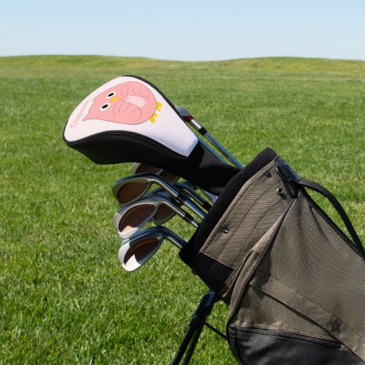 Roze Uil Ontwerp Golfheadcover (Insitu)
