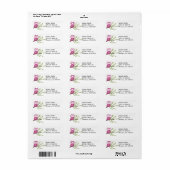 Roze Uil op het etiket van het Terugkeeradres van (Full Sheet)
