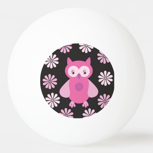 Roze uil pingpongbal (Voorkant)