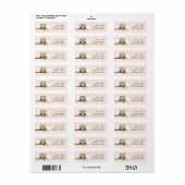 Roze Uil Return Adres Labels Aangepast (Full Sheet)