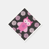 Roze uil servet (Hoek)