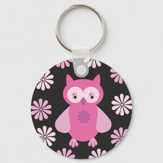 Roze uil sleutelhanger (Voorkant)