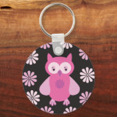Roze uil sleutelhanger (Voorkant)