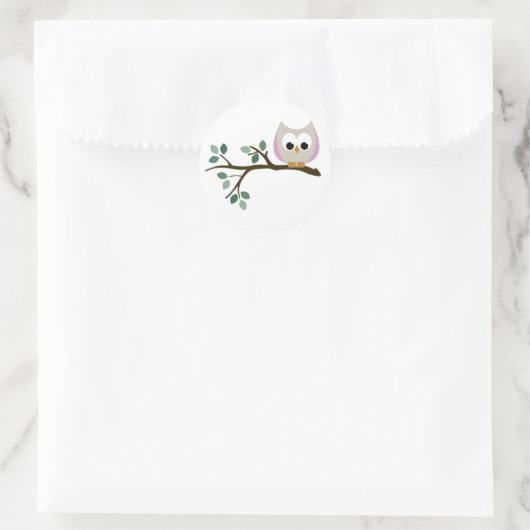 Roze Uil Stickers (Tas)