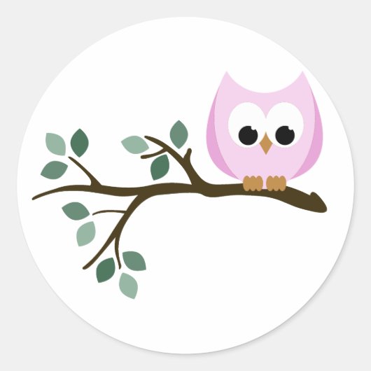 Roze Uil Stickers (Voorkant)