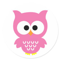 Roze uil stickers!