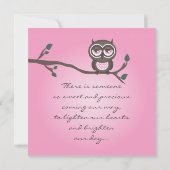 Roze uil uitnodiging (Achterkant)
