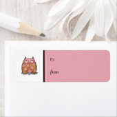 Roze Uil wit roze klein Cadeau Label Label (Insitu)