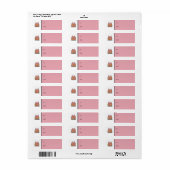 Roze Uil wit roze klein Cadeau Label Label (Full Sheet)
