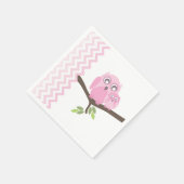 Roze Uilen + Chevron Girl Baby shower servetten (Hoek)
