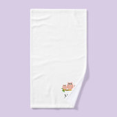 Roze Uilen Ontwerp Monogram Bad Handdoek (Handdoek)