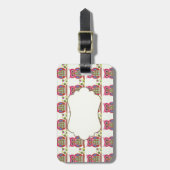 Roze uilen patroon accessoires Bagagelabel (Voorkant verticaal)