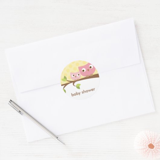 Roze Uilen Stickers (Envelop)