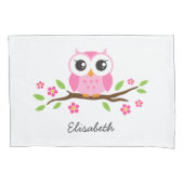 Roze uilkussens kussensloop (Voorkant)