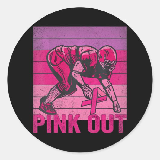 Roze uit borstkankerbewustzijn Football Ronde Sticker (Voorkant)