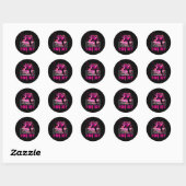 Roze uit Bump Set Spike Volleybal Borstkanker A Ronde Sticker (Vel)