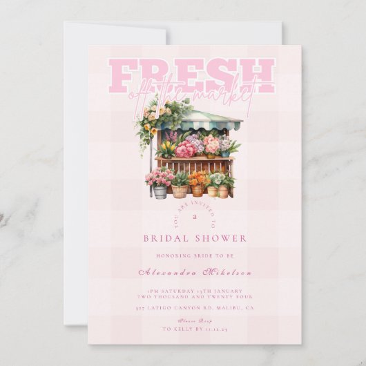 Roze uit de markt Vrijgezellenfeest Kaart (Voorkant)