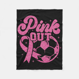 Roze Uit Kicken Voor Een Genezing Voetbal Borstkan Fleece Deken