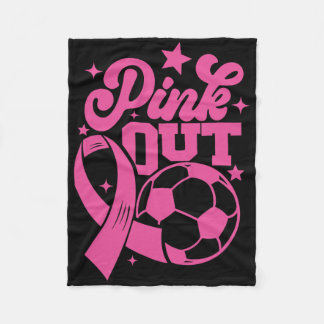 Roze Uit Kicken Voor Een Genezing Voetbal Borstkan Fleece Deken