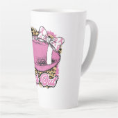 Roze uit met wielbal (Softball) Latte Mok (Rechterhoek)