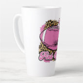 Roze uit met wielbal (Softball) Latte Mok (Linkerhoek)
