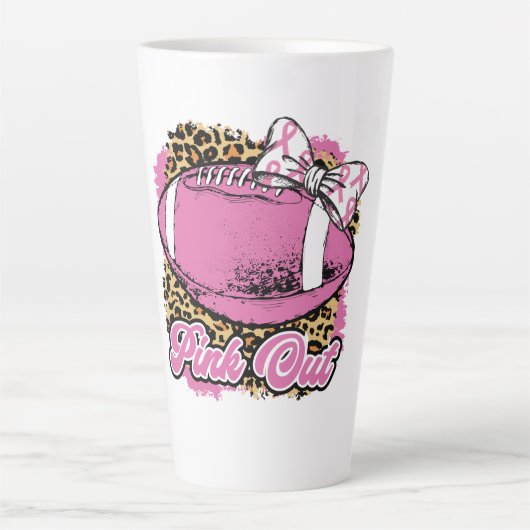 Roze uit met wielbal (Softball) Latte Mok (Voorkant)