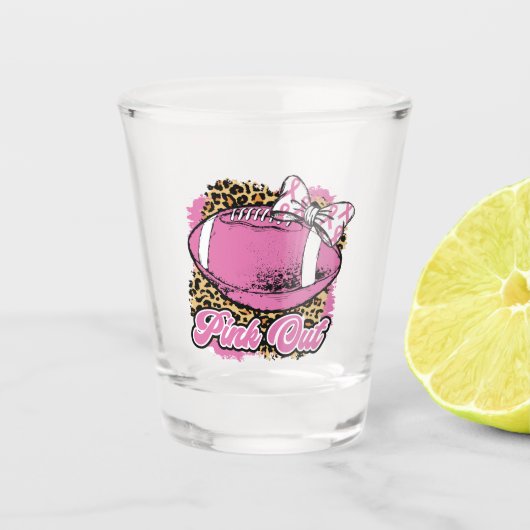 Roze uit met wielbal (Softball) Shot Glas (Voorkant)
