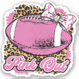 Roze uit met wielbal (Softball) Sticker