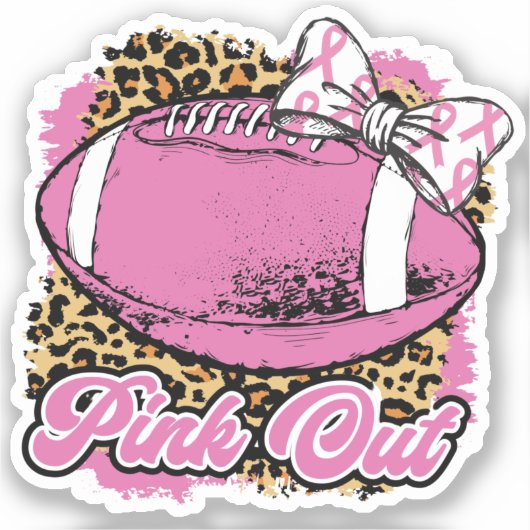 Roze uit met wielbal (Softball) Sticker (Voorkant)