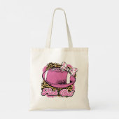Roze uit met wielbal (Softball) Tote Bag (Achterkant)