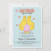 Roze Uitgebroed Door Twee Kuikens Lesbische Baby S Kaart (Voorkant)