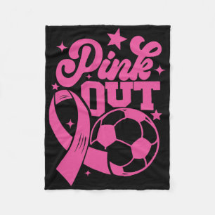Roze Uitje Kick Voor Een Genezing Voetbal Borstkan Fleece Deken