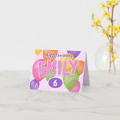 roze uitknipletters koekjes Emily verjaardag Kaart (Gele Bloem)