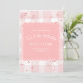 Roze uitnodiging (Staand voorkant)