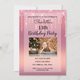 Roze uitnodiging om glitter te drogen