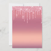 Roze uitnodiging om glitter te drogen (Achterkant)