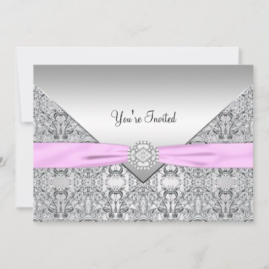 Roze uitnodiging template voor elk feest (Voorkant)