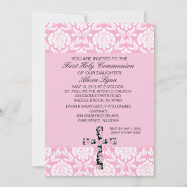 Roze uitnodiging tot communiqué van Damask Girls