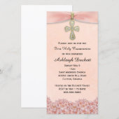 Roze Uitnodiging tot godsdienstige voorstelling va (Voorkant / Achterkant)