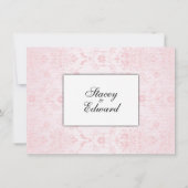 Roze uitnodiging tot het huwelijk van Damask (Achterkant)