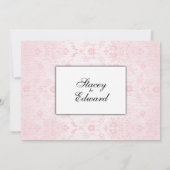 Roze uitnodiging tot het huwelijk van Damask (Achterkant)