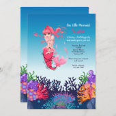 Roze uitnodiging tot het indienen van Zeemeermin (Voorkant / Achterkant)