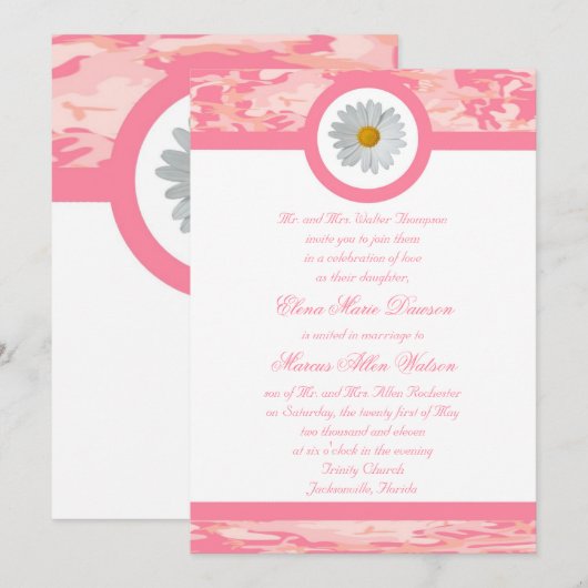 Roze uitnodiging tot weddenschap (Voorkant / Achterkant)