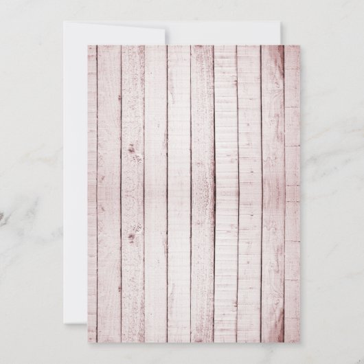 Roze Uitnodiging tot weddenschap op roze Rustic (Achterkant)